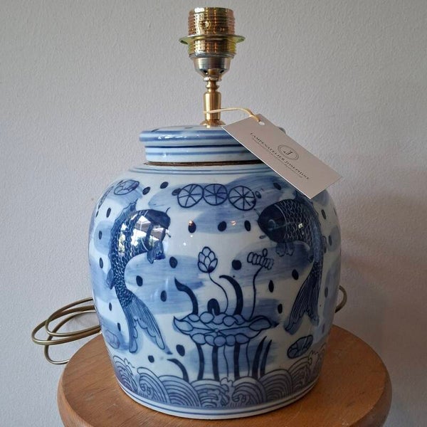 Lampenvoet Chinese gemberpot vissen