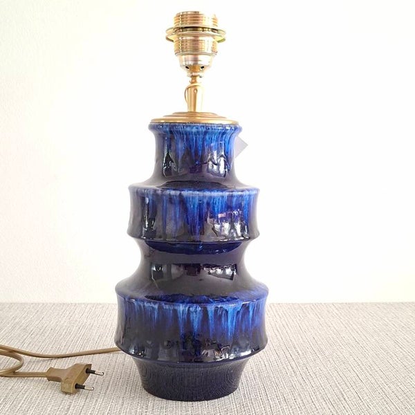 Lampenvoet West Germany pagode blauw