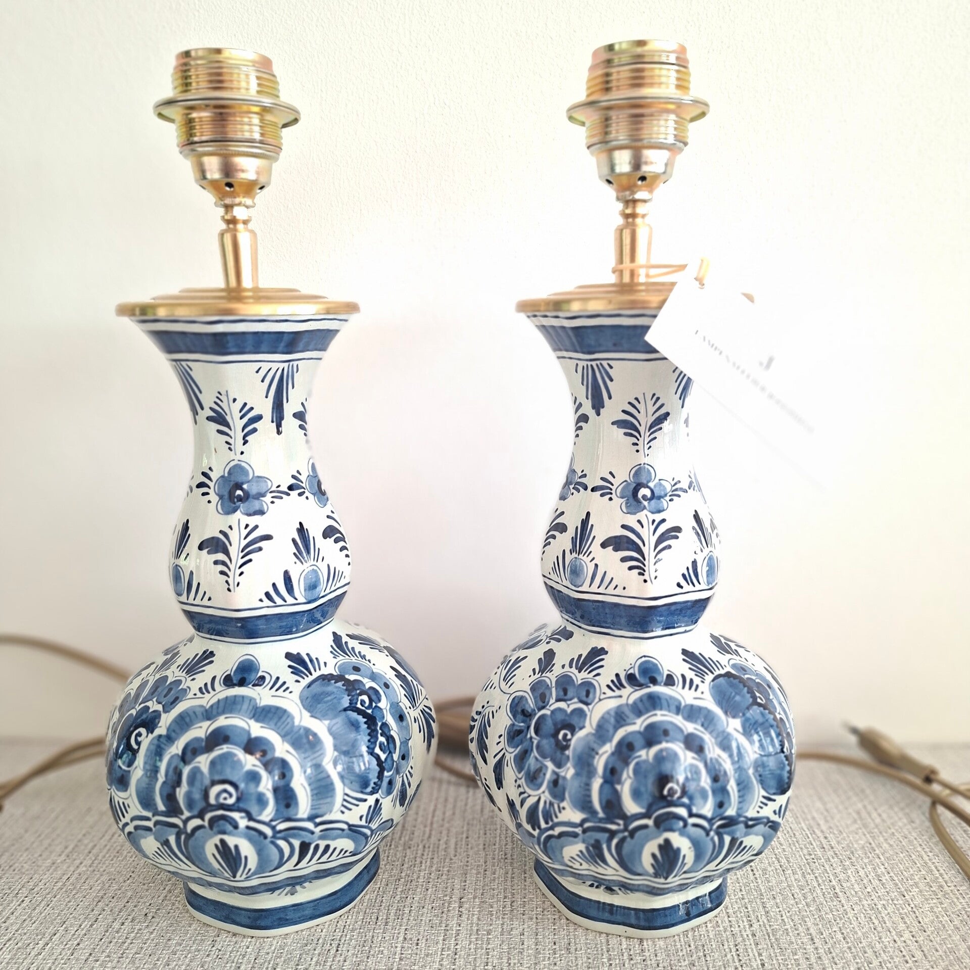 Set van 2 Delftsblauwe lampenvoeten