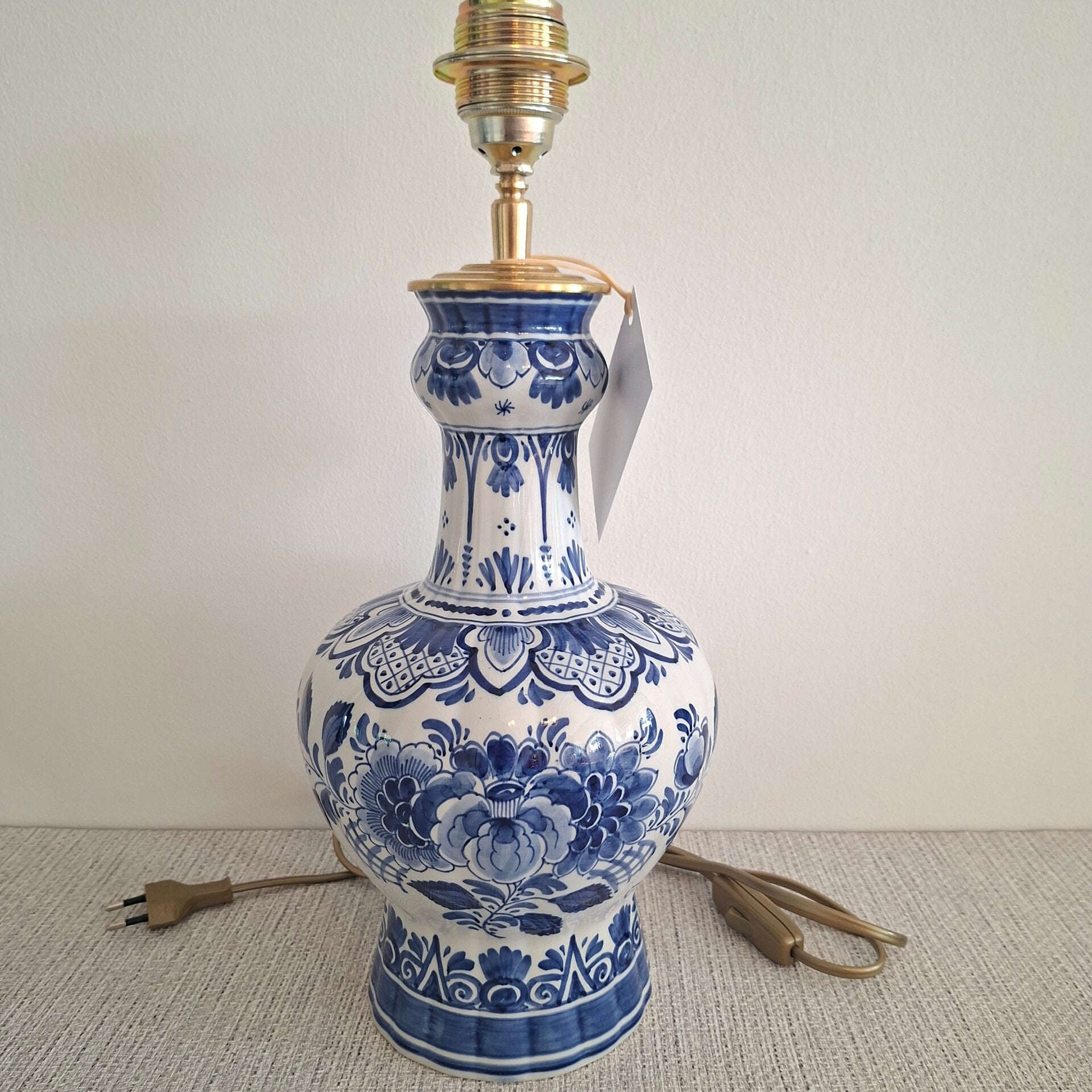 Lampenvoet Delftsblauwe vaas groot