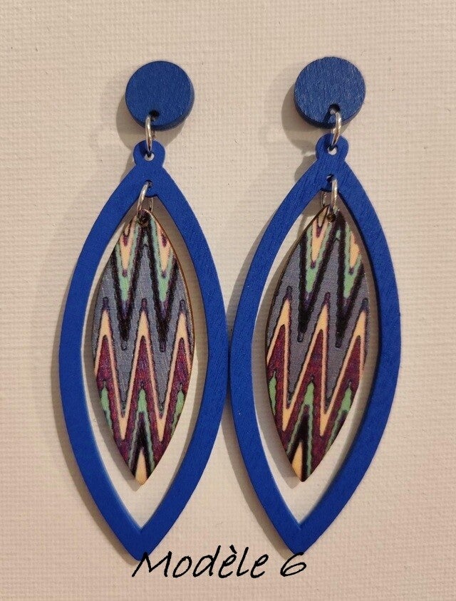 Boucles d'oreilles ethnique indigo
