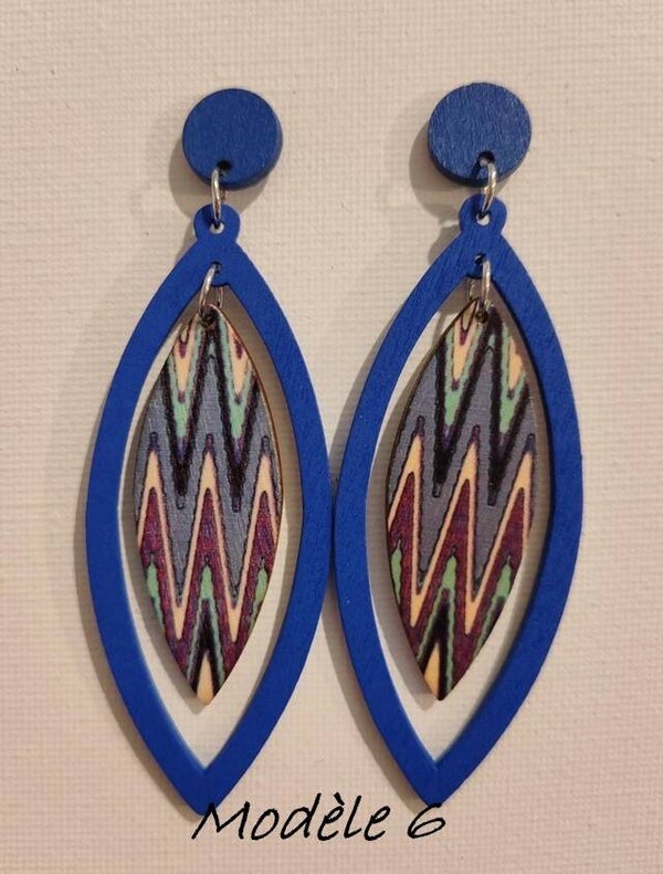 Boucles d'oreilles ethnique indigo