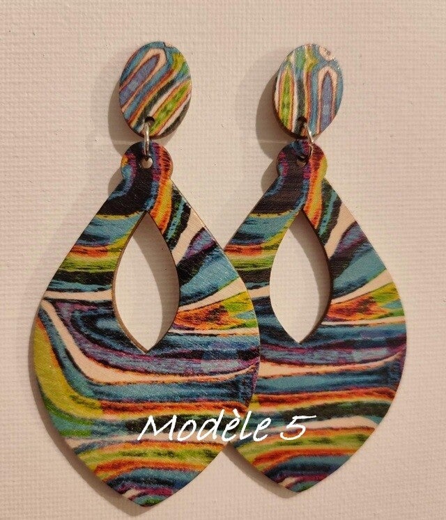 Boucles d'oreilles ethnique multicolore