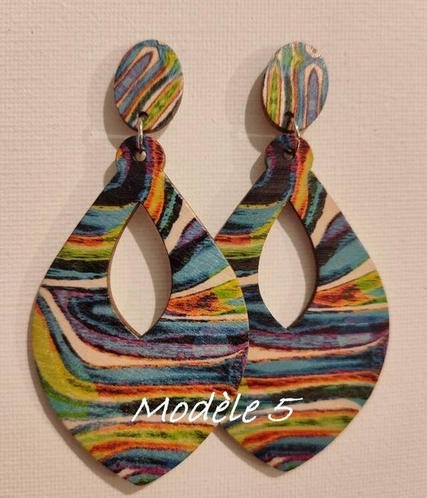 Boucles d'oreilles ethnique multicolore