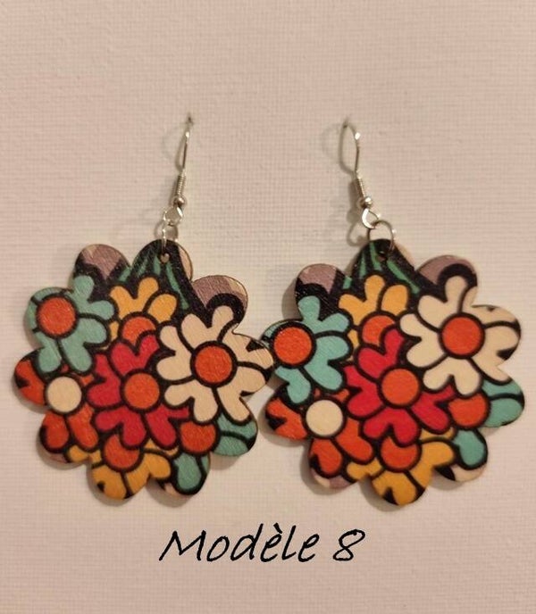 Boucles d'oreilles ethnique fleur