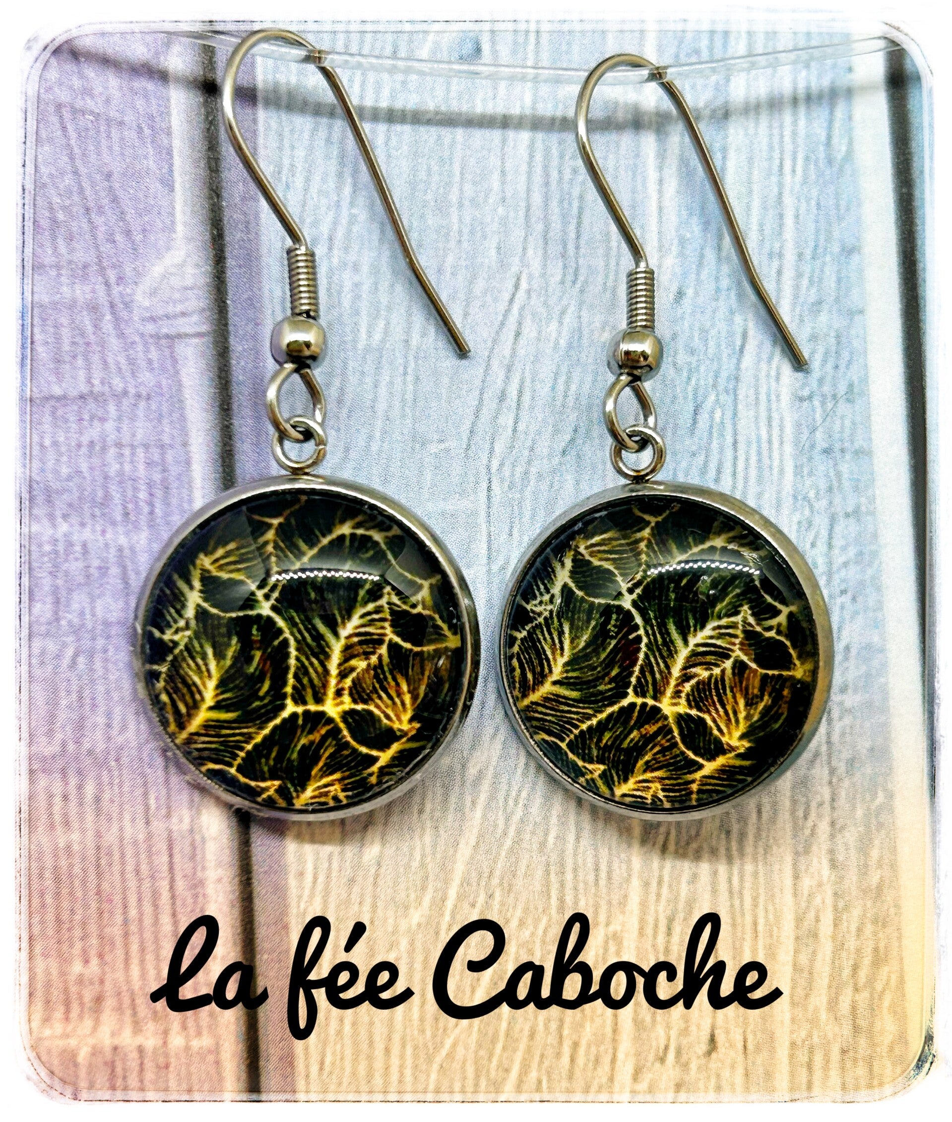 Cabochon fusion doré, 16mm
