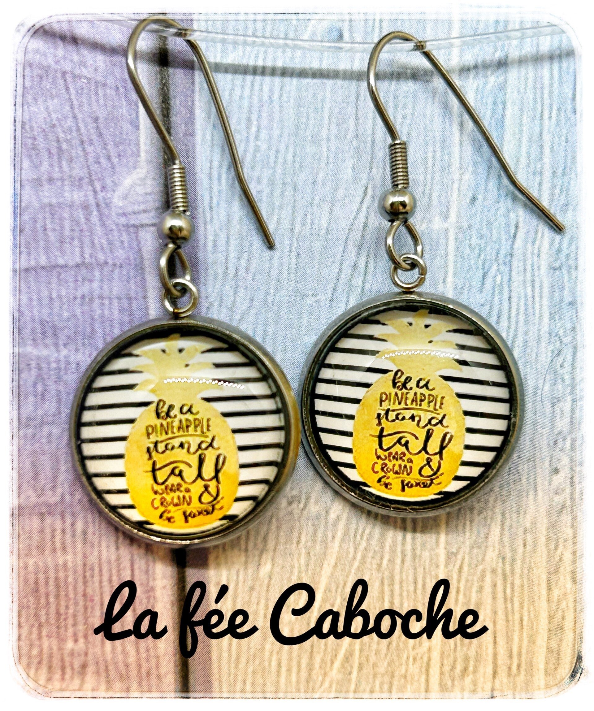 Cabochons ananas or, 16mm