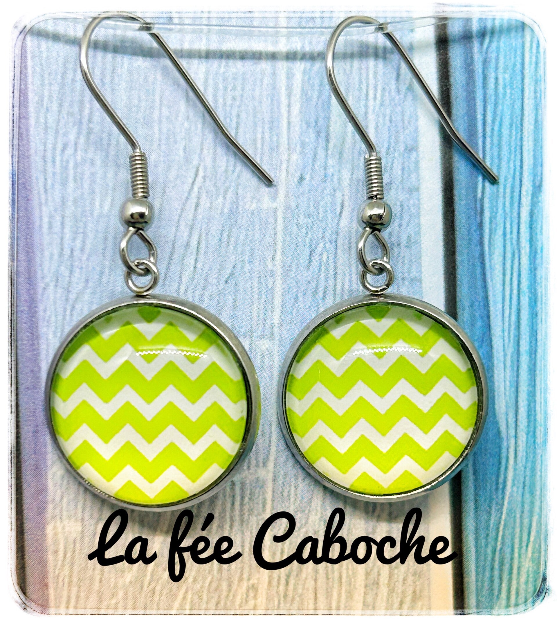 Cabochon vague verte, 16mm