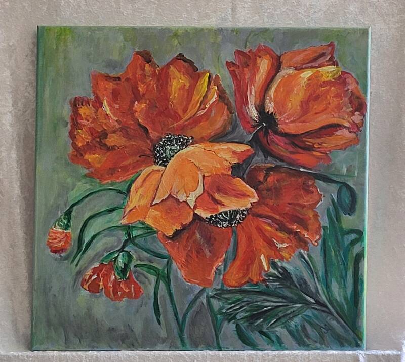 Klaproos (Acryl verf)