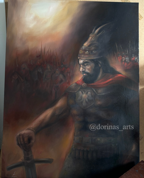 "GJERGJ KASTRIOTI" Ölgemälde