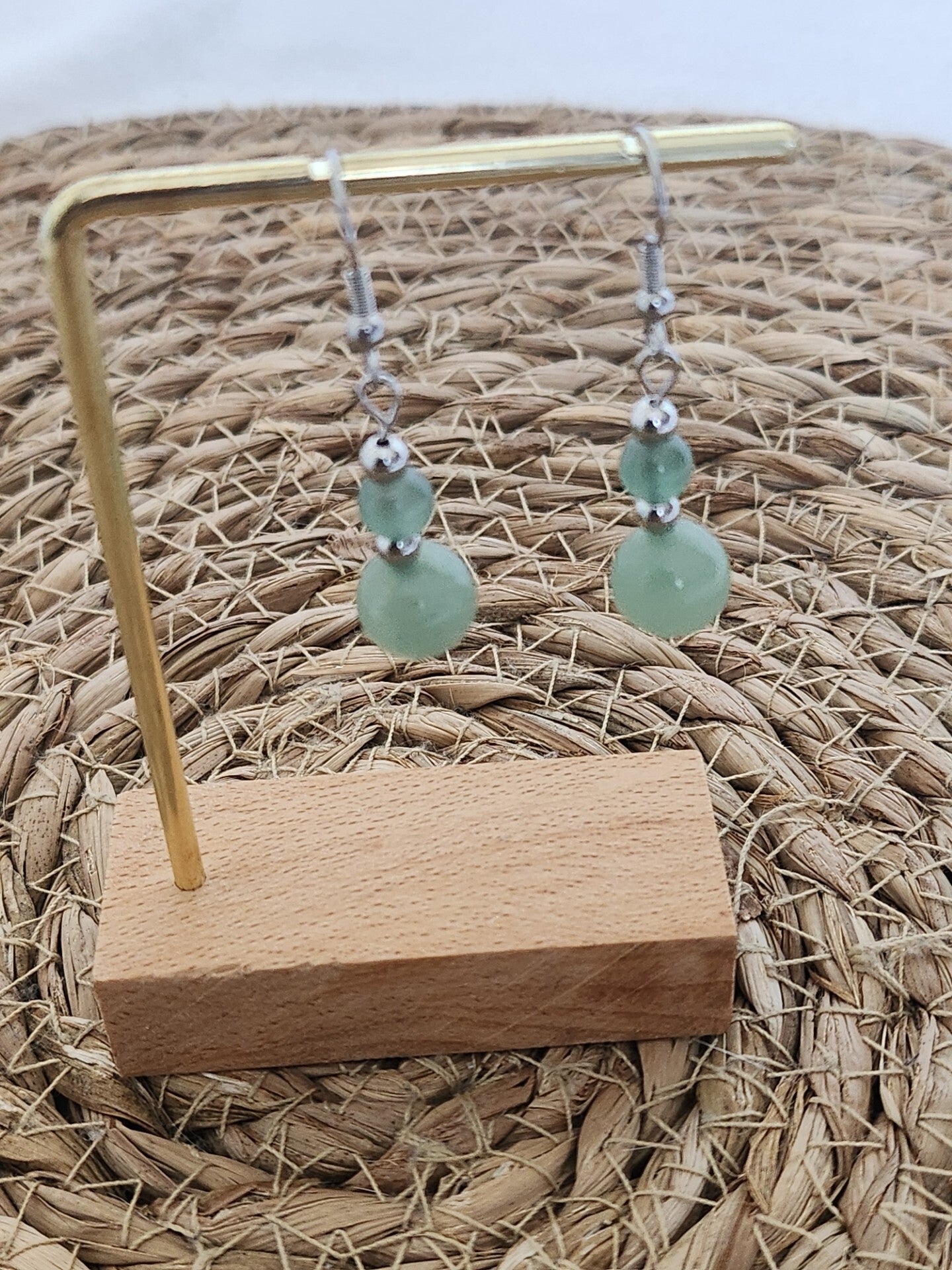 Boucles d'oreilles Jade verte