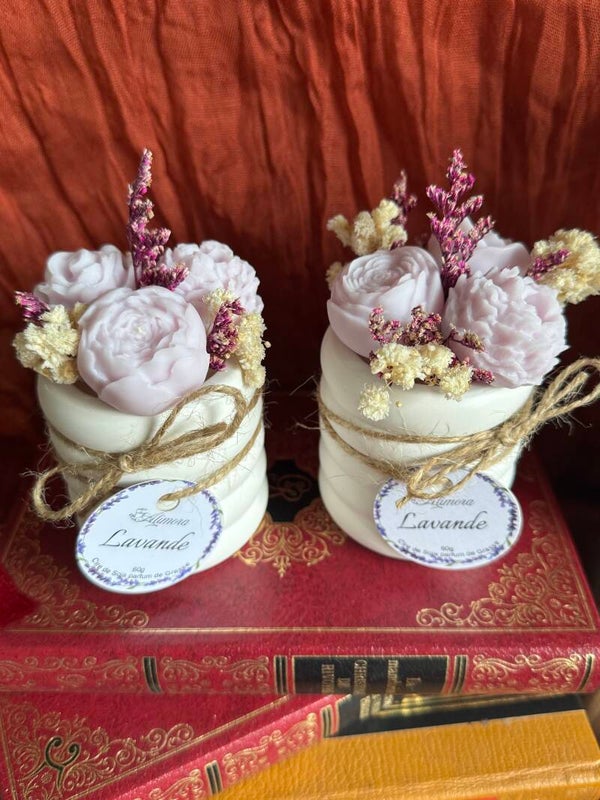 🕯️ Bougies 2 en 1 : Bougie & fondants floraux