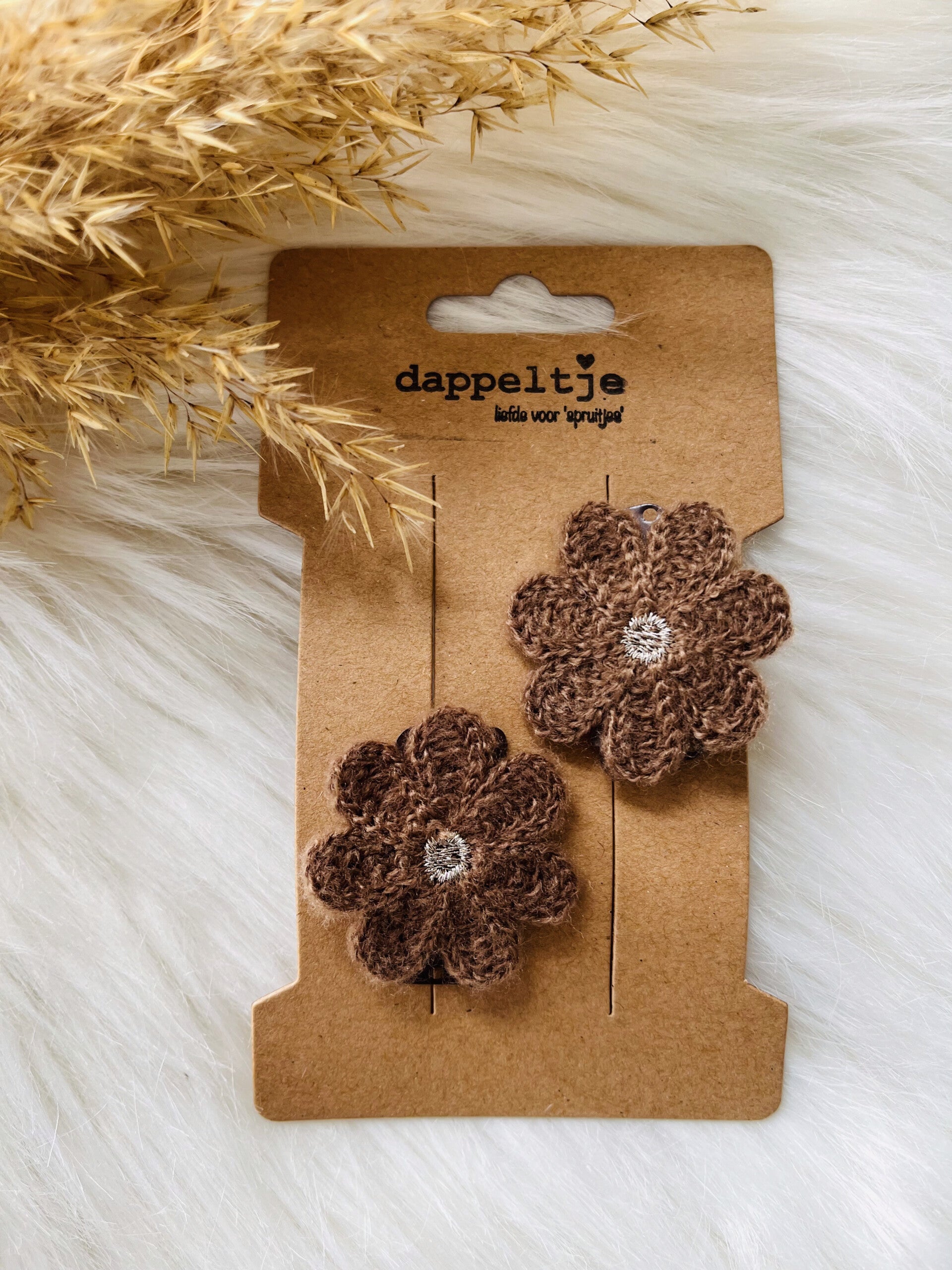 antisslipspeldje bloemetje bruin