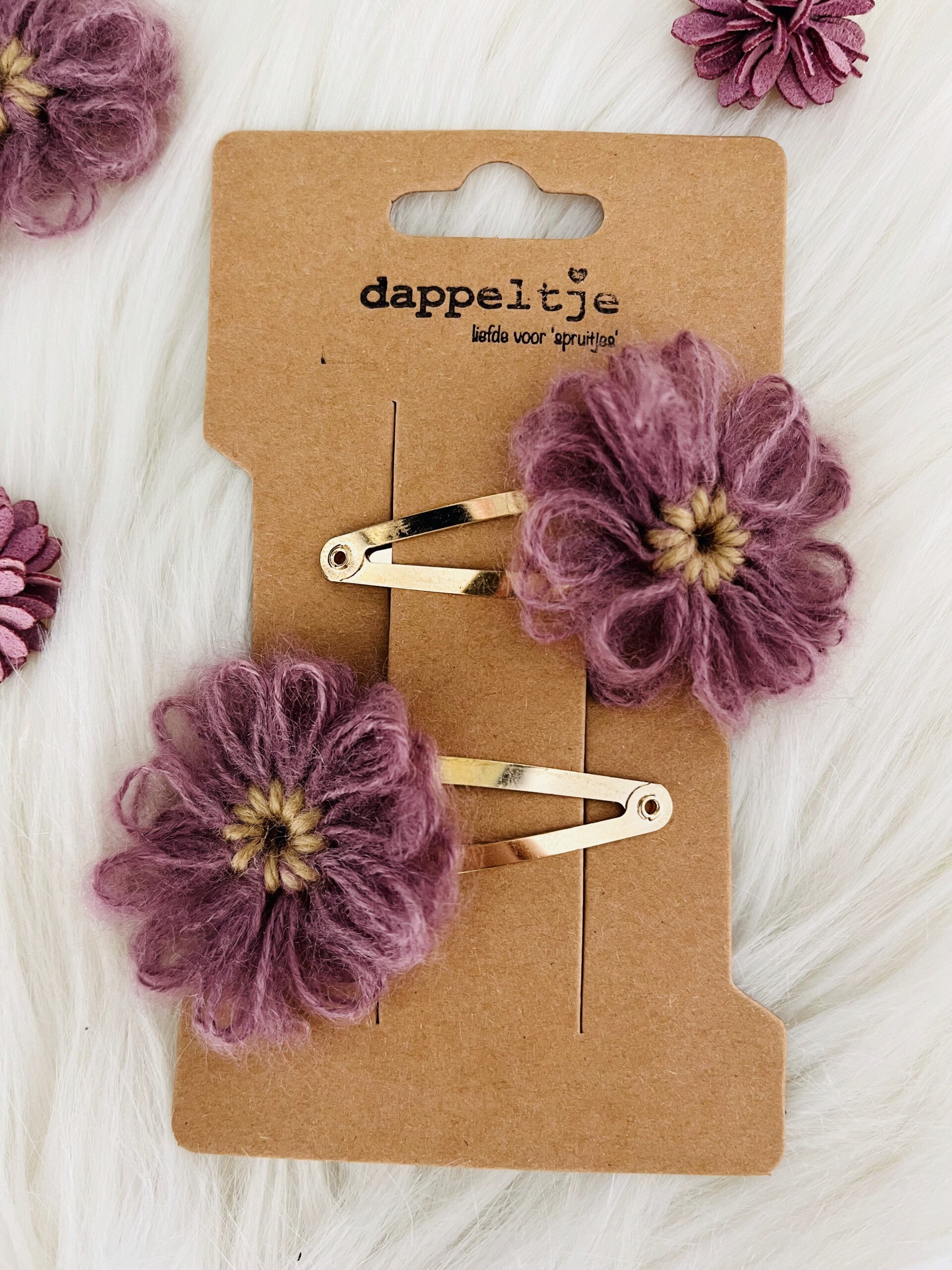 haarspeldjes 5 cm bloem paars