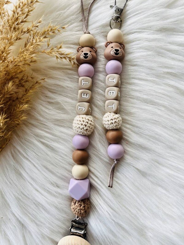 tas-/sleutelhanger lila hazelnoot