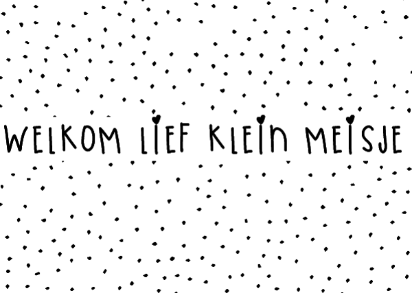 Welkom lief klein meisje 