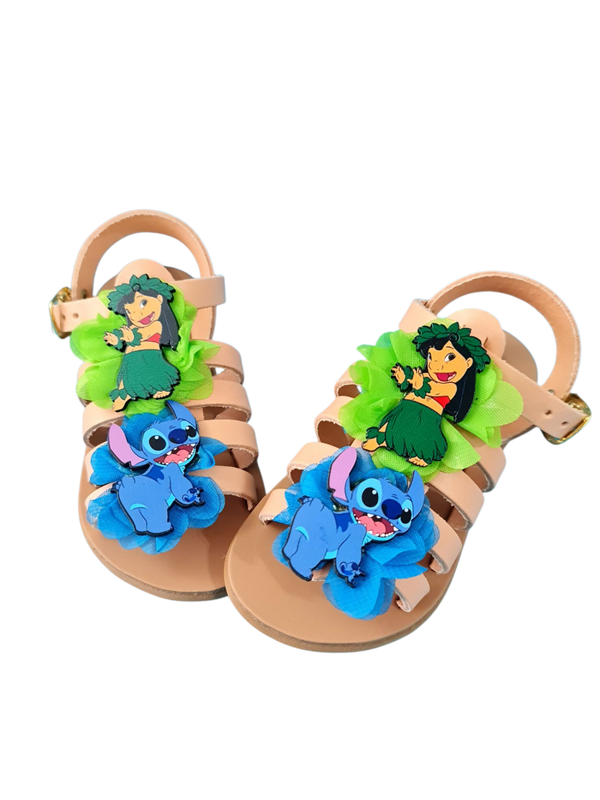 Serven Χειροποίητο Δερμάτινο Πέδιλο 02024-23 -LILO AND STITCH-