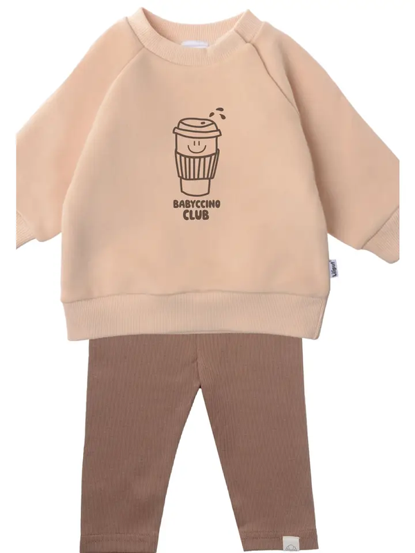 Set met beige sweatshirt en elastische legging