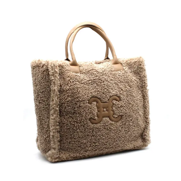 Pluizige shopper met logo E