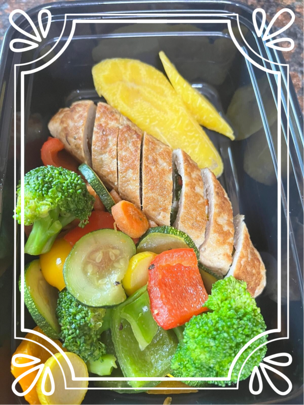 Gourmet stuffed Roast Chicken with Sautéed Veggies