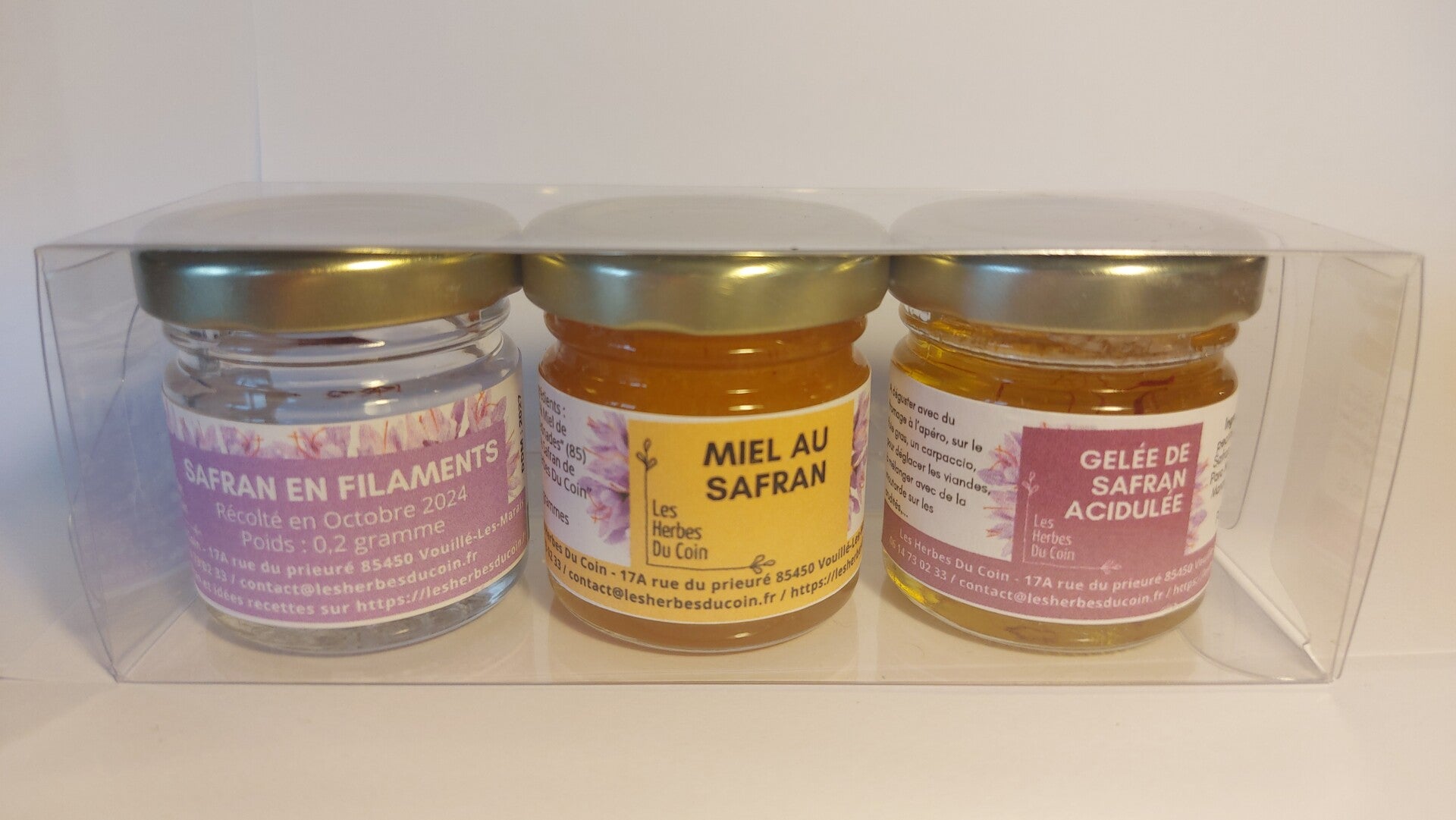 Trio Gastronomique - Safran en filaments 0,2g, miel au safran et gelée de safran