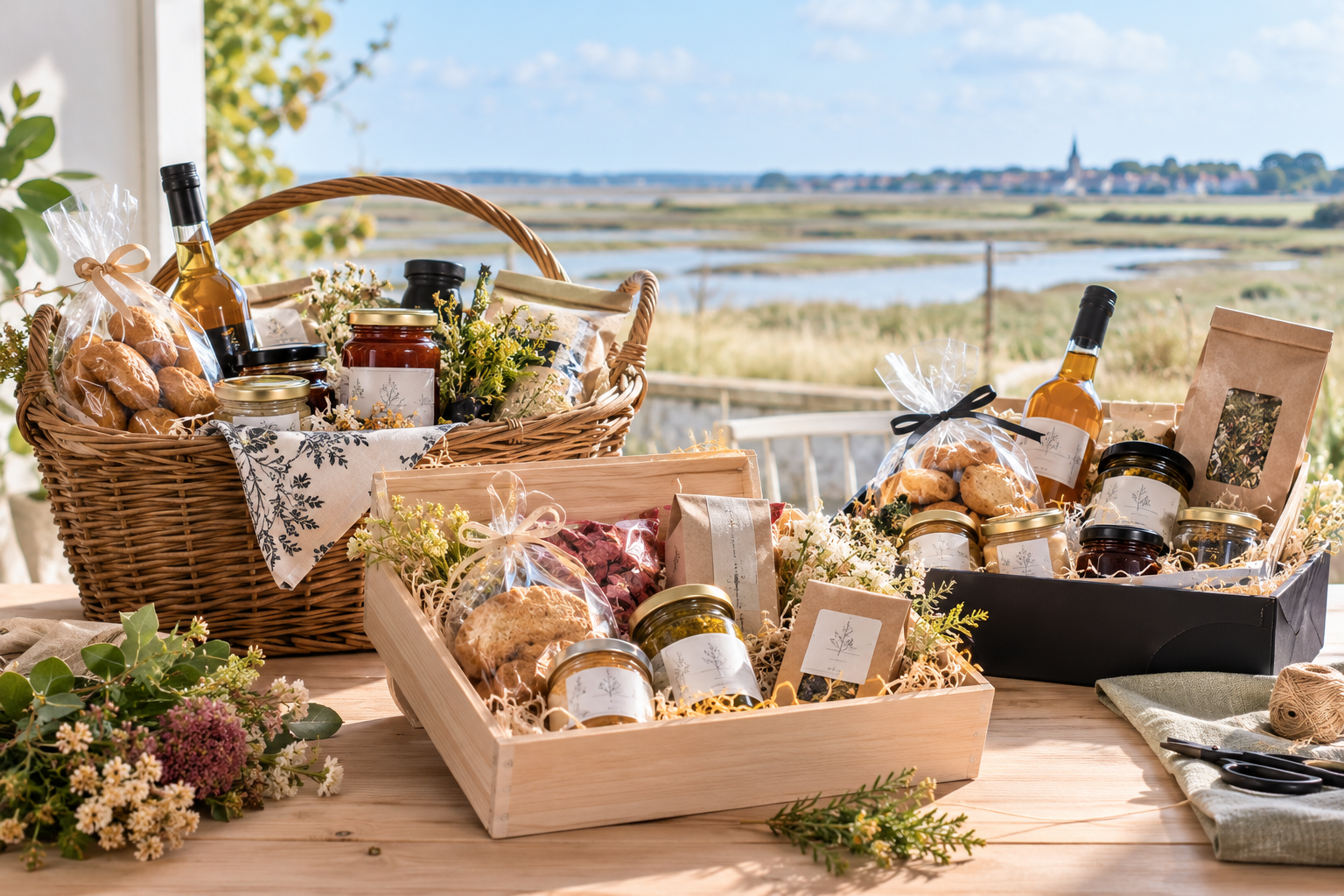 Paniers garnis avec Les Herbes Du Coin