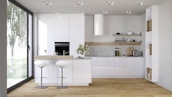 Lackplatte - Weiß mit Schneeglöckchenmotiv - Tiefweiß - Vita - Perlcreme