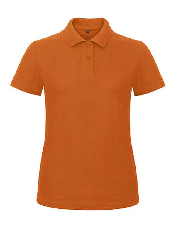 Polo dames oranje gepersonaliseerd