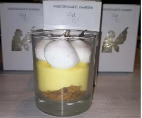 Handgemaakte citroen meringue kaars