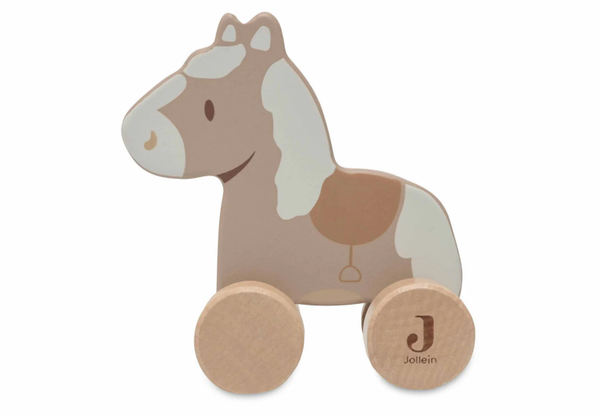 Houten paard op wielen