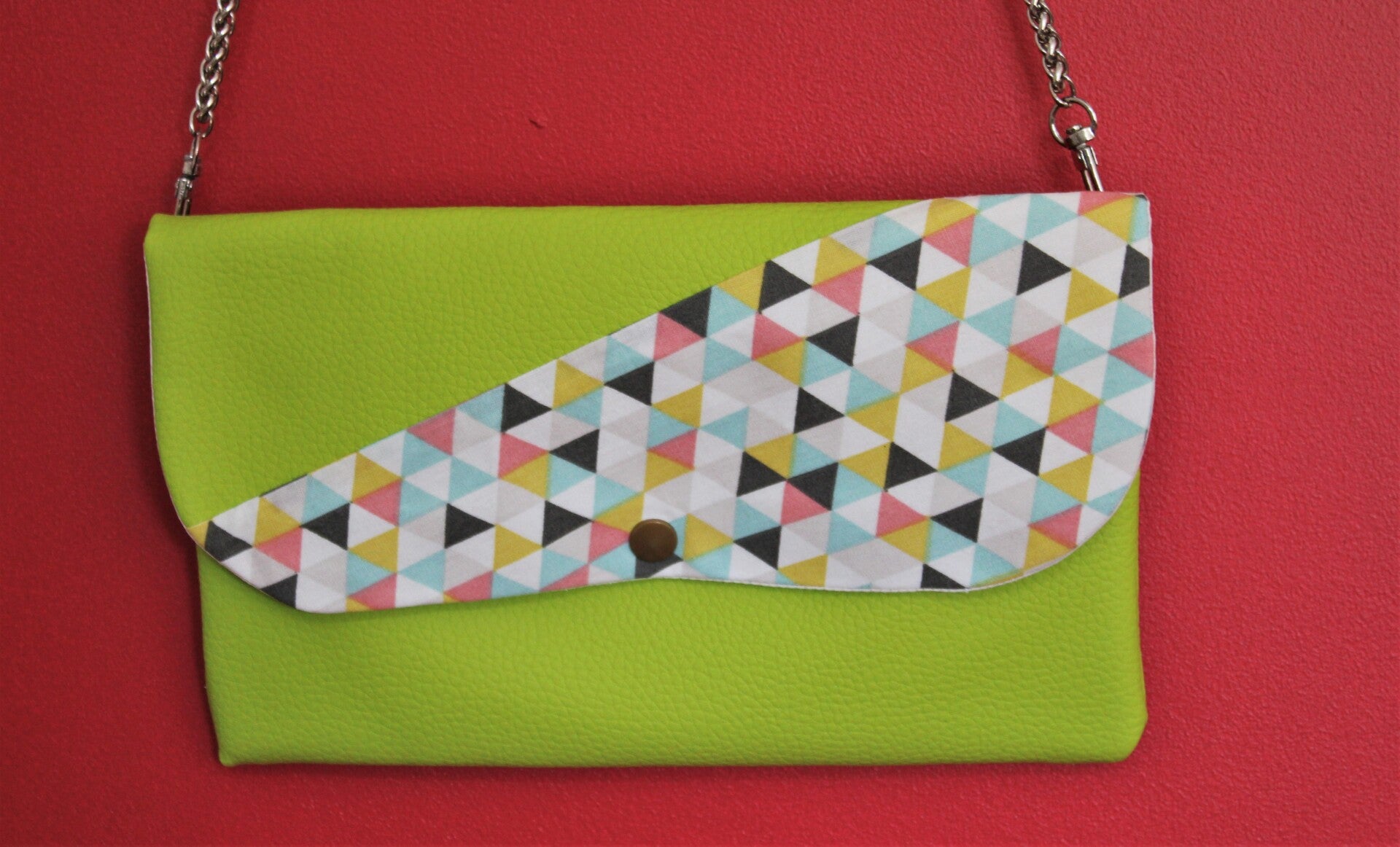 Pochette duocolor - vert triange