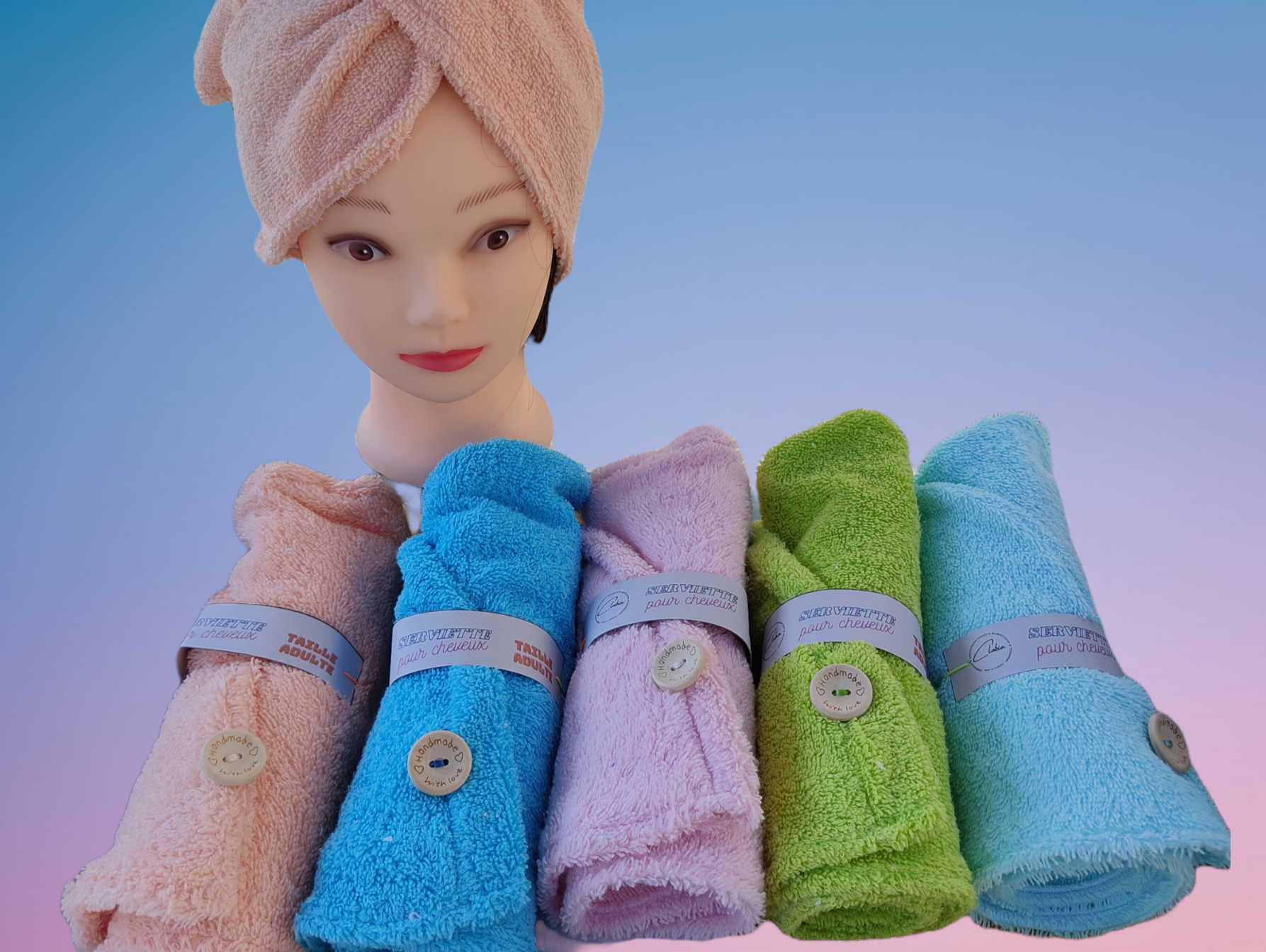 Serviette pour cheveux - taille adulte