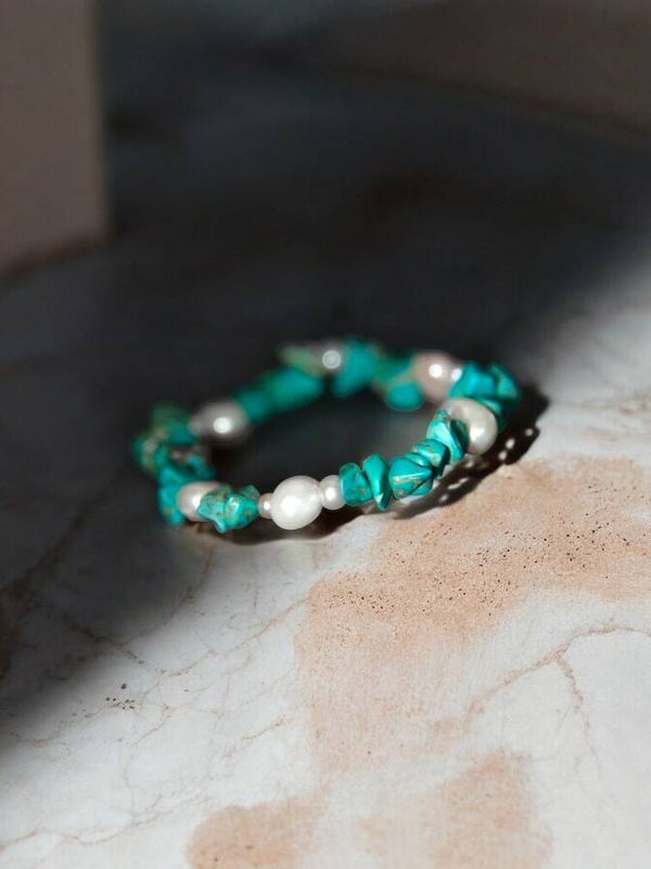 Armband - Türkis mit Süsswasserperlen