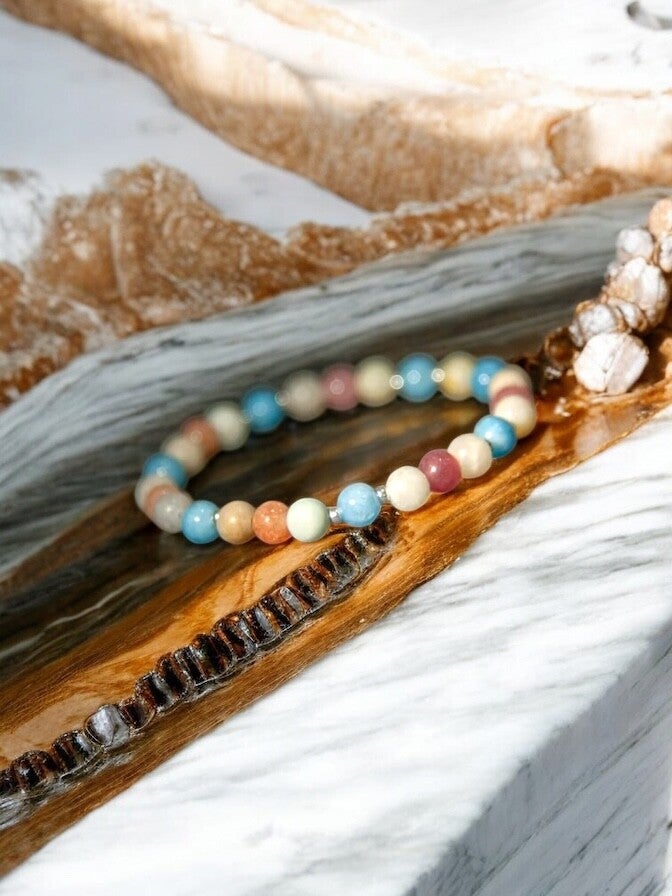 Armband - Amazonit mit Sonnenstein & Aquamarin