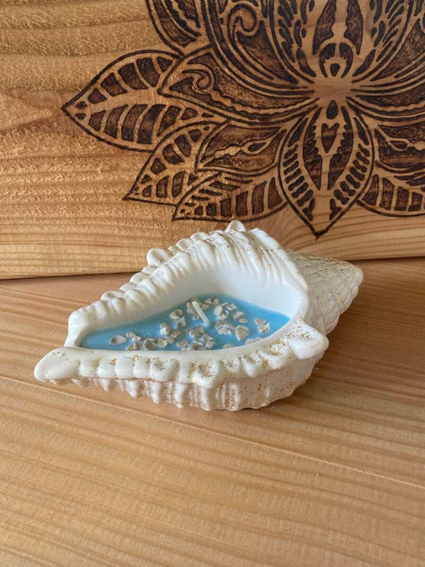 Duftkerze im Keramik-Muschelgefäß „Solaris“ 🕯️🐚☀️