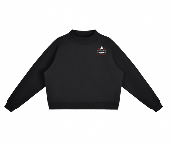 Womens Black Cow Crew Sweatshirt