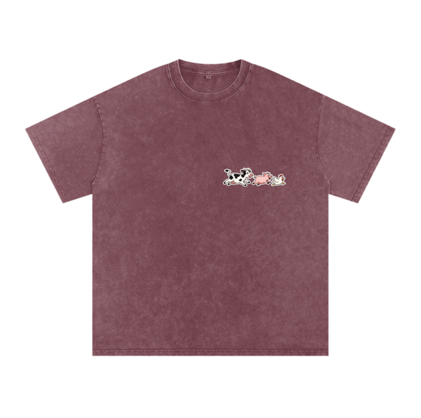 Snow Washed Oversized Cotton T-Shirt