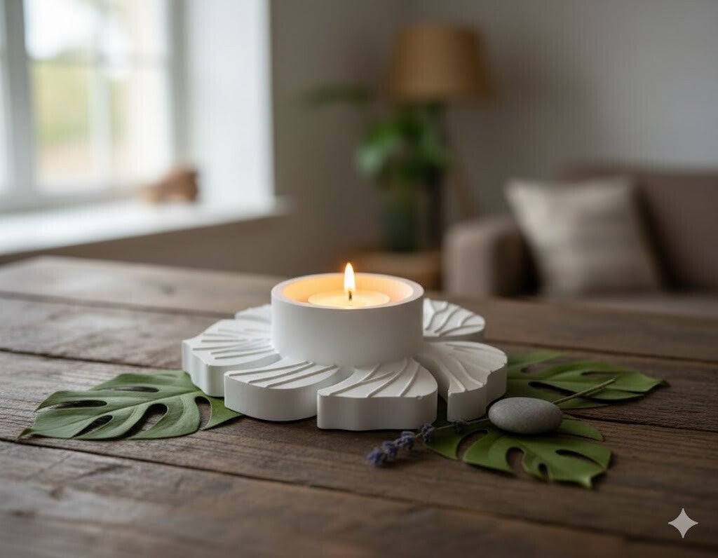 Bougeoir feuille