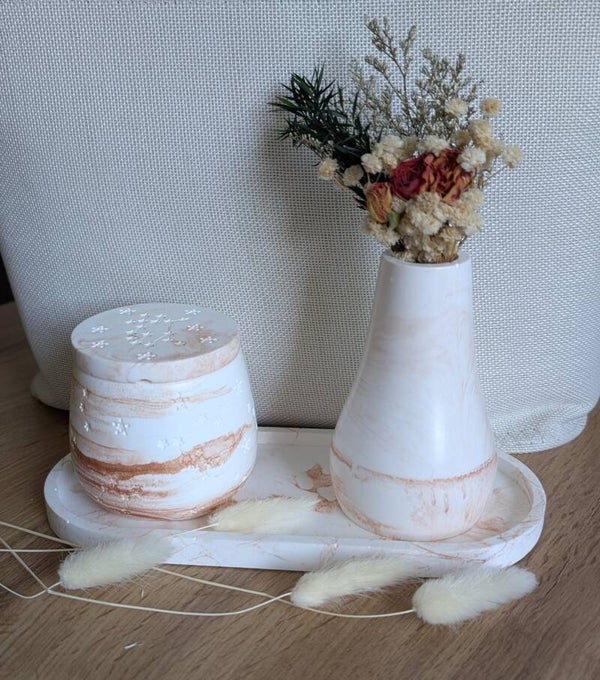 Ensemble Boîte -Vase - Plateau
