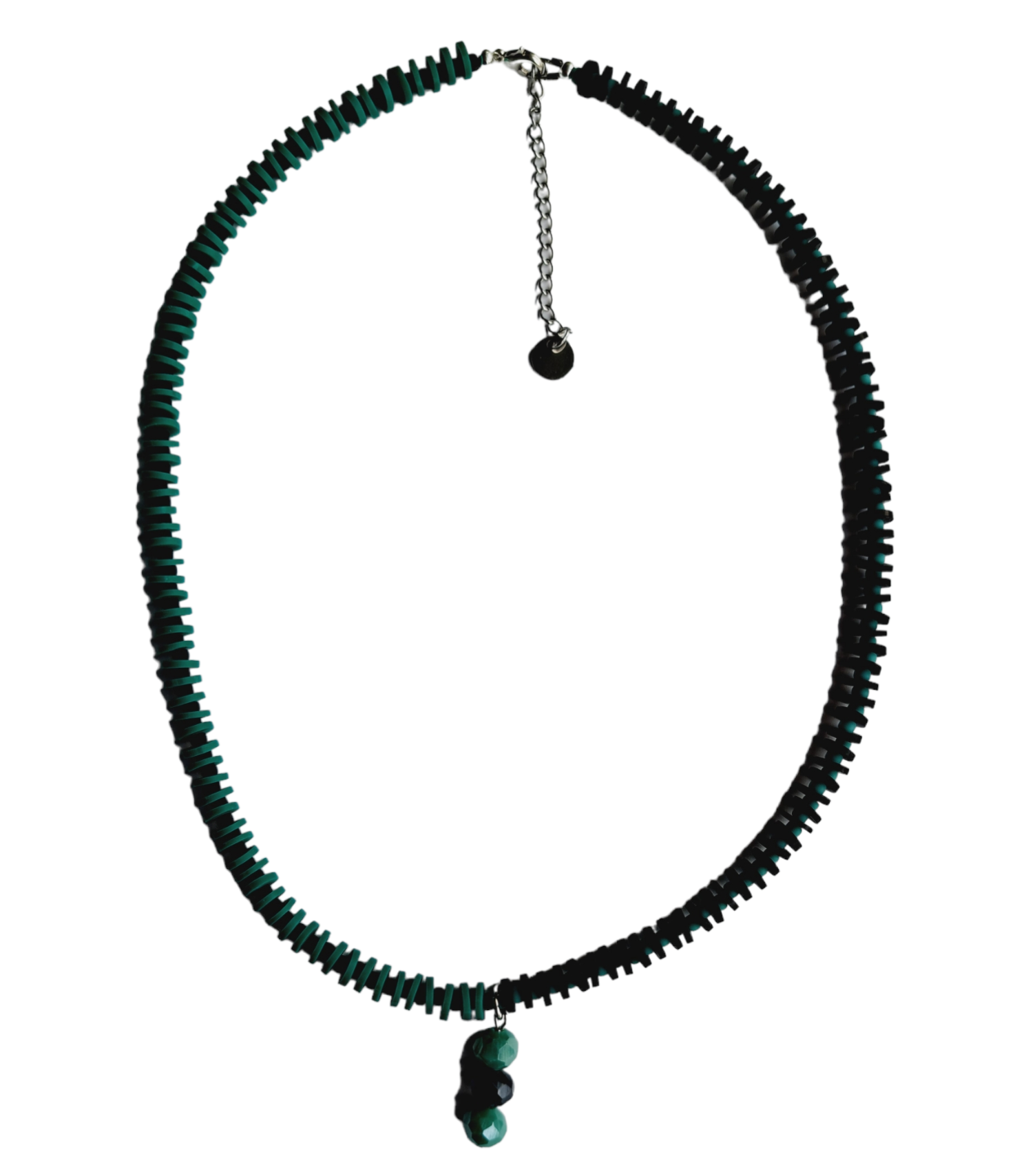 SPIEGELKETTING TURQUOISE/ZWART