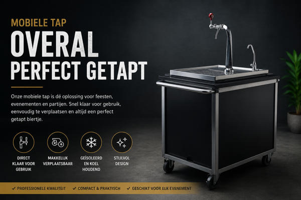 Mobiele biertap met spoelbak