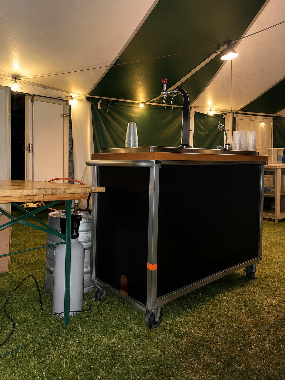 Mobiele biertap met spoelbak