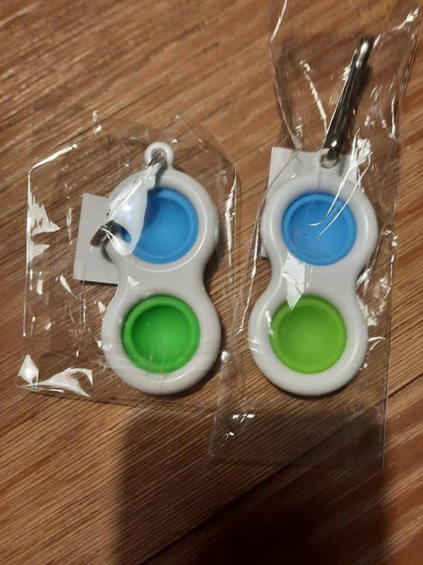 fidget toy simple dimple (blauw met groen)