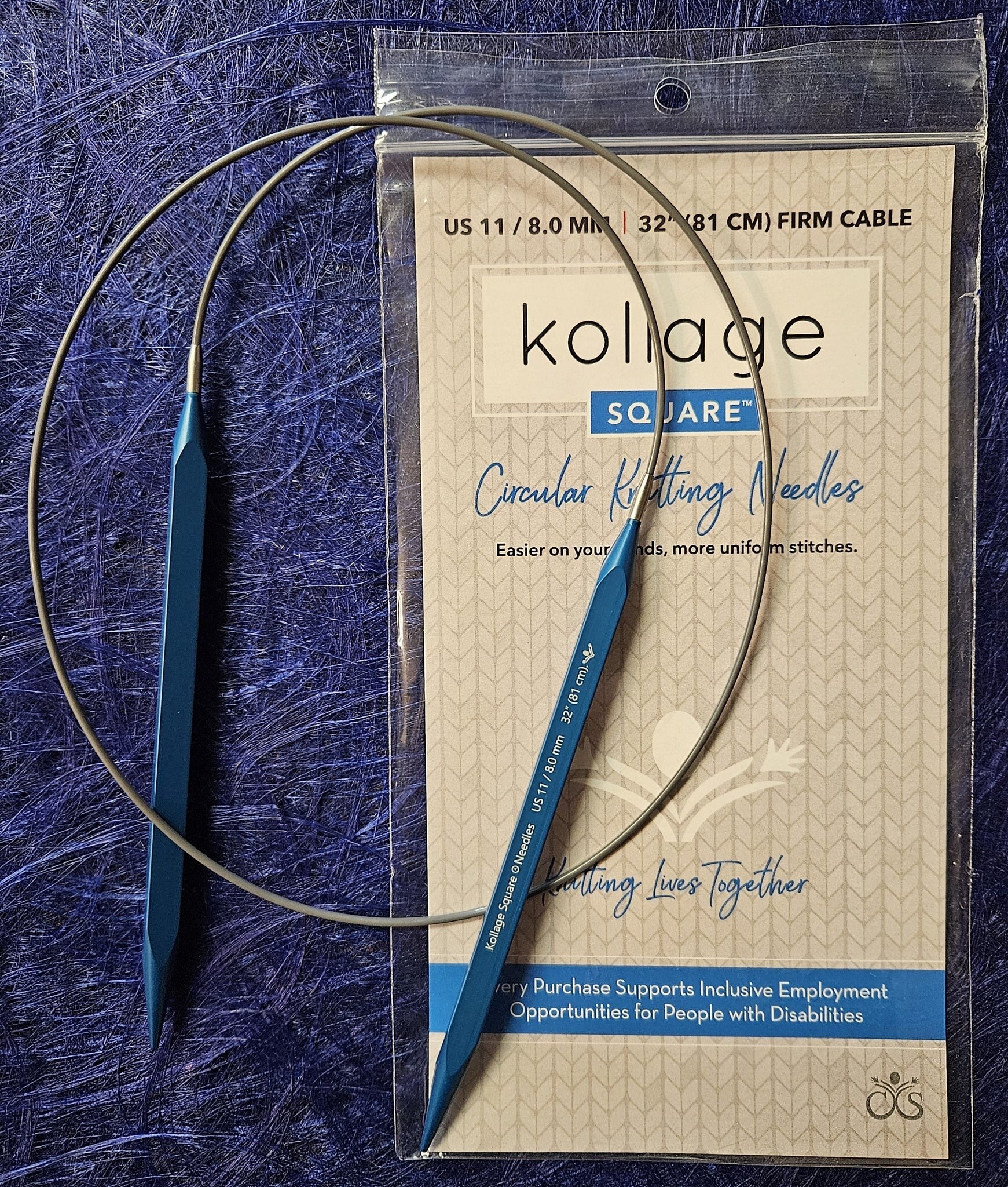 Agujas circulares fijas azules | Kollage