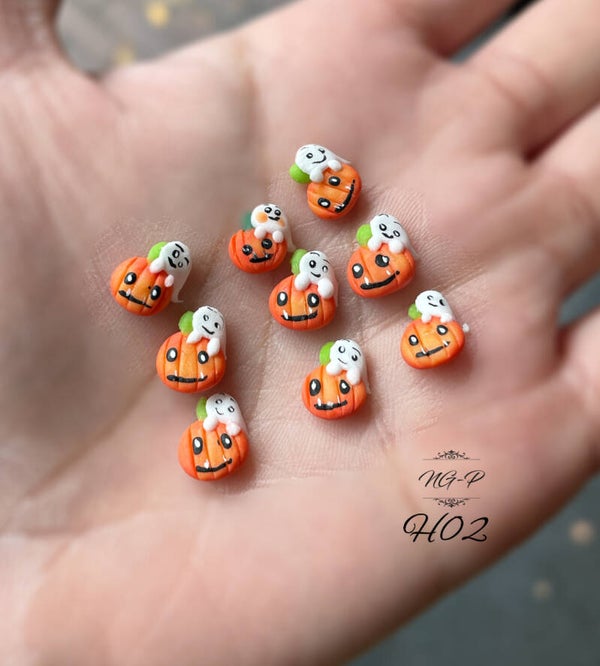 3d acryl handgemaakt pompoen H02 - per stuk