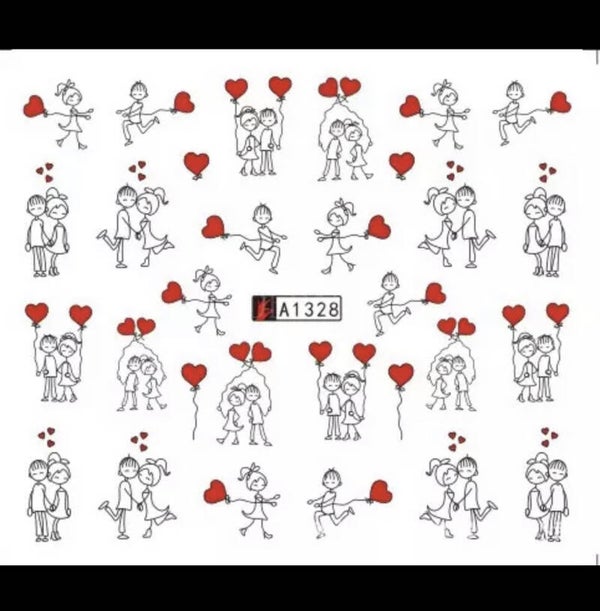 Water decal stickers love 002