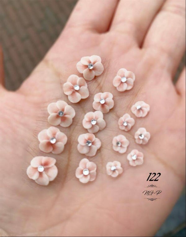 3D acryl handgemaakte bloemen 122b (medium maat)  - per stuk