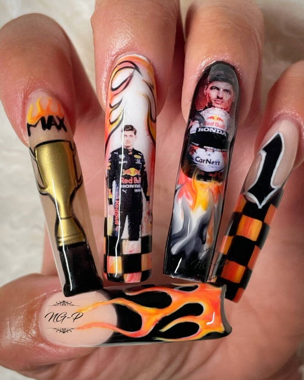 Nailart water decal stickers Max Verstappen