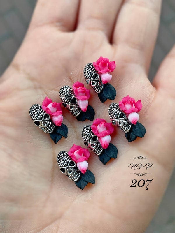 3d acryl handgemaakt bloemen 207 skull - per stuk