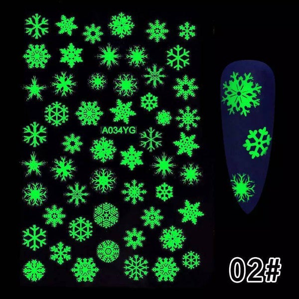 Kerst stickers GLOW IN THE DARK 001